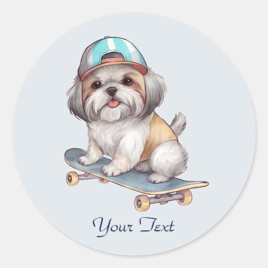 Watercolor Shih Tzu Sticker (Voorkant)