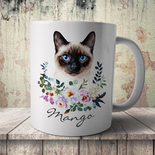 Watercolor Siamees Kat Koffiemok