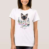 Watercolor Siamees Kat T-shirt (Voorkant)