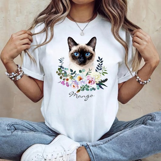 Watercolor Siamees Kat T-shirt