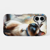 Watercolor Siamese kat iPhone 16 Hoesje (Achterkant horizontaal)