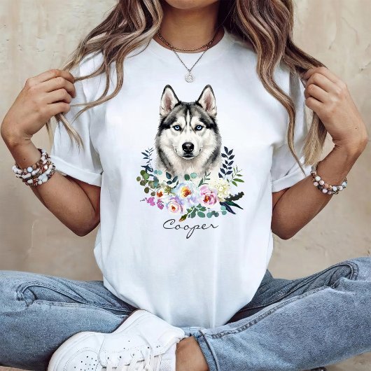 Watercolor Siberische Husky T-shirt