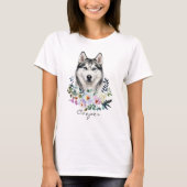 Watercolor Siberische Husky T-shirt (Voorkant)