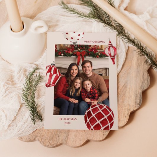 Watercolor Sieraden Foto Feestdagenkaart