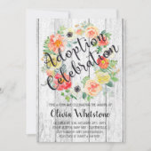 Watercolor Sinaas & Geel Bloemenkrans Adoptie Kaart (Voorkant)