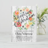 Watercolor Sinaas & Geel Bloemenkrans Adoptie Kaart (Staand voorkant)