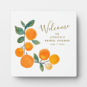 Watercolor Sinaasappels Fruit Rustic Bruiloft Fees Fotoplaat (Voorkant)