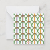 Watercolor Sinaasappels Geruit Boog Kerst Bijlage Notitiekaartje (Achterkant)