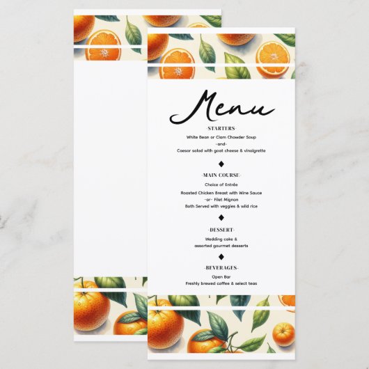 Watercolor Sinaasblad Bruiloftsmenu Menu (Voorkant / Achterkant)