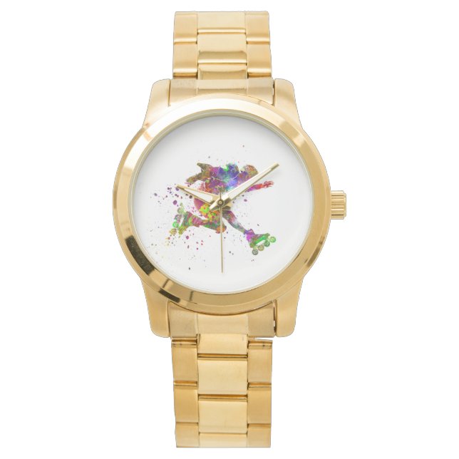 watercolor skater horloge (Voorkant)