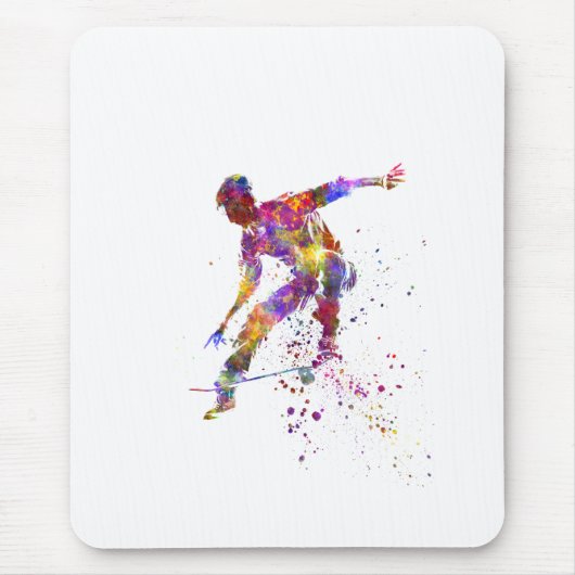 watercolor skater muismat (Voorkant)