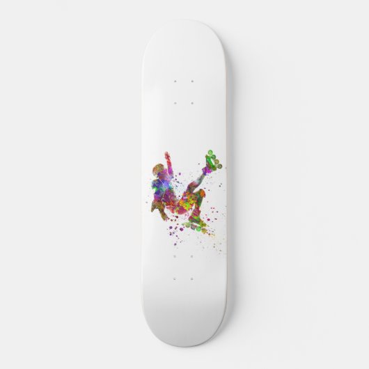 watercolor skater persoonlijk skateboard (Voorkant)
