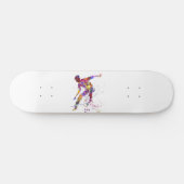 watercolor skater persoonlijk skateboard (Horizontaal)