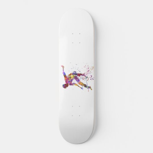 watercolor skater persoonlijk skateboard (Voorkant)