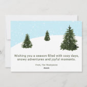 Watercolor Skiing Woman Custom Winter Greetings Feestdagenkaart (Achterkant)