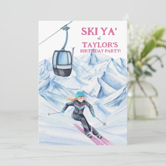 Watercolor Skipartij Kaart (Staand voorkant)