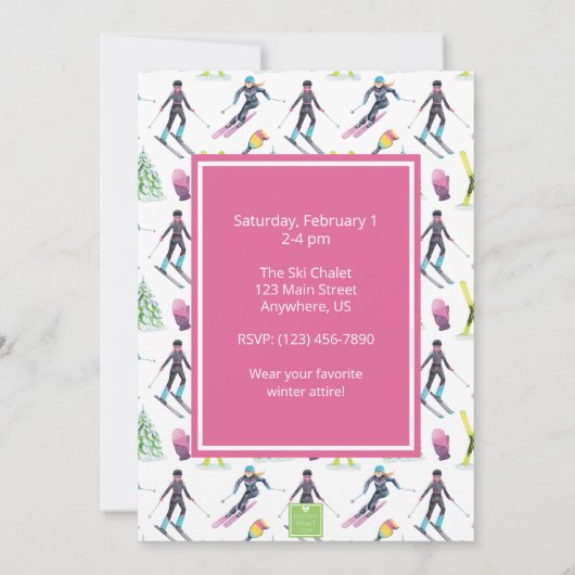 Watercolor Skipartij Kaart (Achterkant)