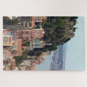 Watercolor skyline van Lissabon Legpuzzel (Horizontaal)