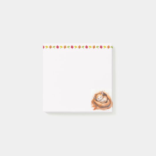 Watercolor Slaande Kat Post-it® Notes (Voorkant)