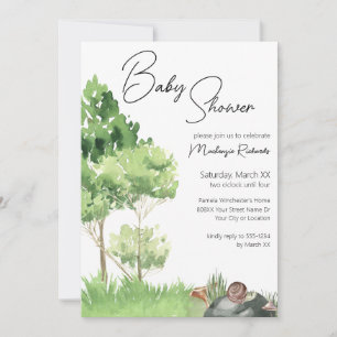 Watercolor Slak in het Park Baby Shower Kaart