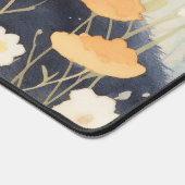 Watercolor Sleeping Black Cat Pastel Wildflower Bureaumat (Hoek)