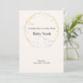 Watercolor Sleeping Cloud Baby Shower Invitation M Kaart (Staand voorkant)