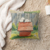 Watercolor Sleeping Dog on Red Doghouse Art Kussen (Deken)