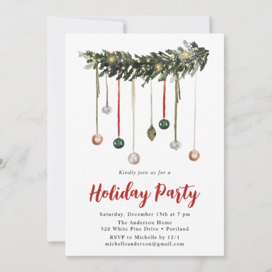 Watercolor slinger en versiering feestelijke feest kaart (Voorkant)