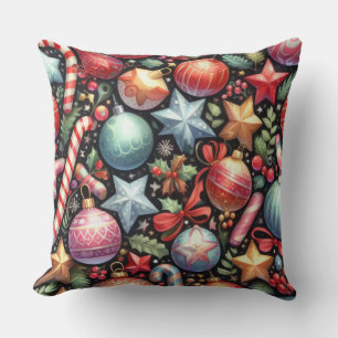 Watercolor Slingers Sterren Kerst Motief Vakantie Kussen