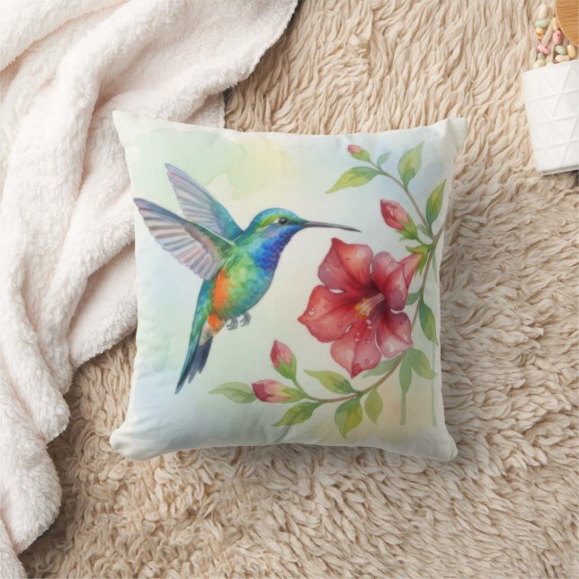 Watercolor Small Hummingbird Kussen (Deken)
