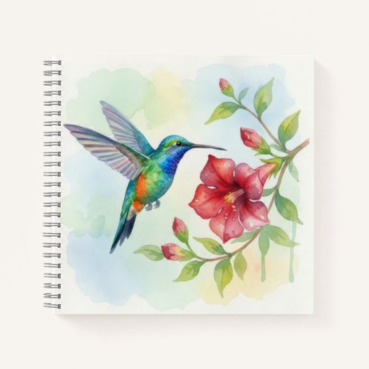 Watercolor Small Hummingbird Notitieboek (Voorkant)