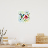 Watercolor Small Hummingbird Poster (Keuken)