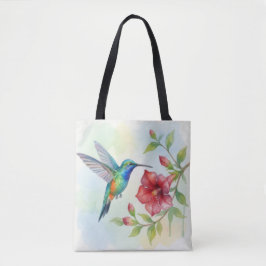 Watercolor Small Hummingbird Tote Bag