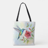 Watercolor Small Hummingbird Tote Bag (Achterkant)
