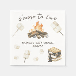 Watercolor S'more Baby Shower Servet