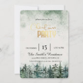 Watercolor Sneeuw Dennenbos Kaart (Voorkant)