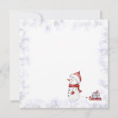 Watercolor Sneeuwman Prettig Kerstmis Baby Uitnodi Kaart (Achterkant)