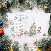 Watercolor Sneeuwman Prettig Kerstmis Baby Uitnodi Kaart