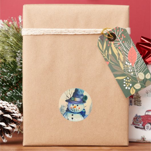 Watercolor Sneeuwman Sticker (Feestdagen)
