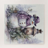 Watercolor Sneeuwpop Puzzel (Horizontaal)