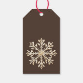 Watercolor Sneeuwvlok Bruin Custom Kerstmis Cadeaulabel (Achterkant)