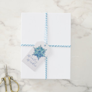 Watercolor Sneeuwvlok Cadeaulabel