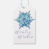 Watercolor Sneeuwvlok Cadeaulabel (Voorkant)