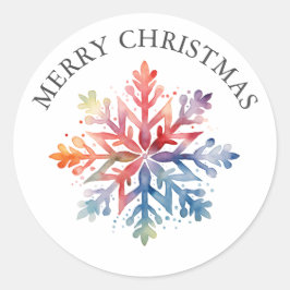 Watercolor Sneeuwvlok Kerst Sticker