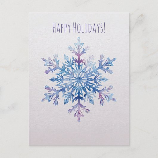 Watercolor sneeuwvlok Kerstkaart Feestdagenkaart (Voorkant)
