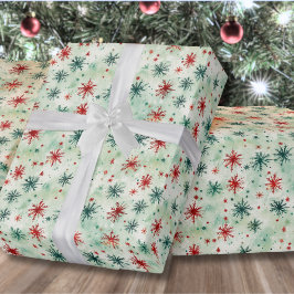Watercolor Sneeuwvlok Kerstmis Cadeaupapier