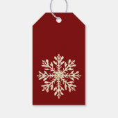 Watercolor Sneeuwvlok Rood Aangepaste Kerstmis Cadeaulabel (Achterkant)