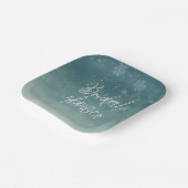 Watercolor Sneeuwvlokken Winter Bruidsmeisje Showe Papieren Bordje (Gebogen)