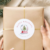 Watercolor Snow Globe Holiday Ronde Sticker
