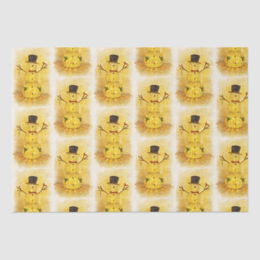 Watercolor snow man tissuepapier (Voorkant)